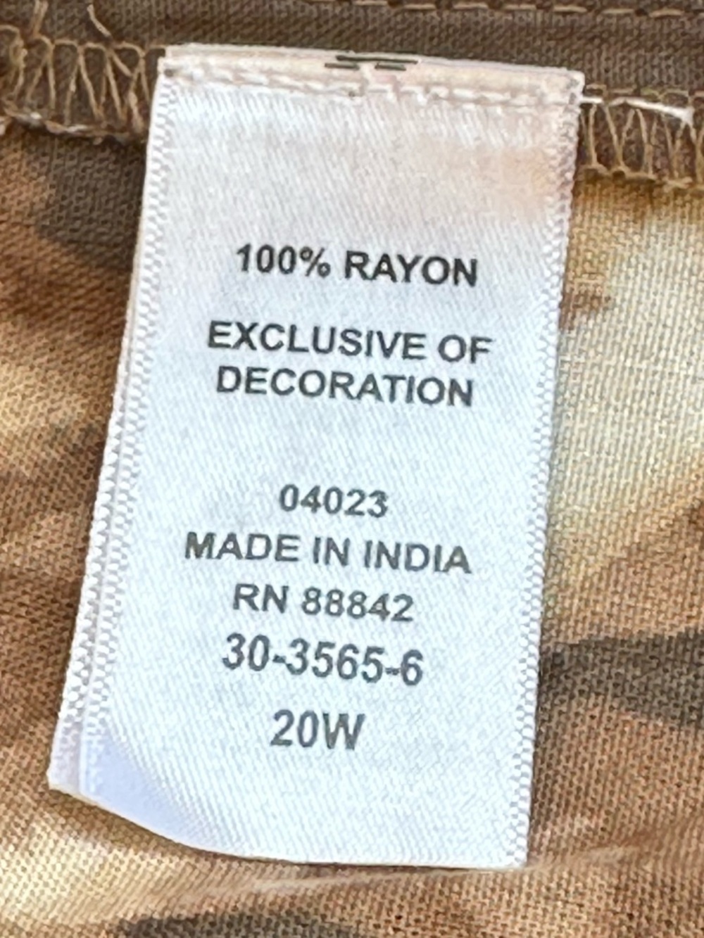 Roman’s | Tie Dye Tunic Dress | Embellished Neckline | Brown & Cream, Size 20W - Picture 7 of 9